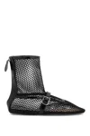 Alaïa High Ballerinas Mesh Leather Flats In Black