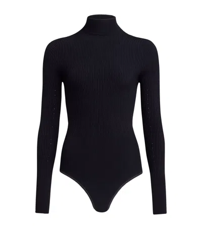 Alaïa Ribbed Knitted Bodysuit In Black