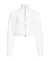 Alaïa Draped Mockneck Jersey Jacket In White