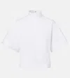 Alaïa High Neck Button Detail Cropped Top