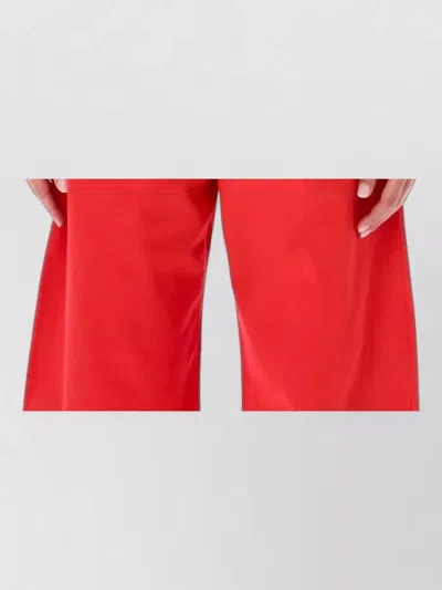 Alaïa High Neck Cropped Cotton Jersey Top In Red