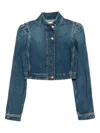 Alaïa Alaia Women High-neck Denim Jacket In Blue