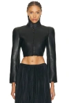 Alaïa High-neck Leather Jacket In Black