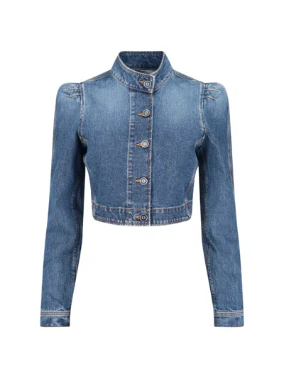 Alaïa High Neck Jacket In Blue