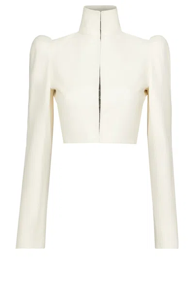 Alaïa High Neck Jacket In White