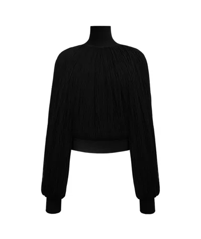 Alaïa High-neck Knitted Sweater In Black