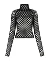 Alaïa Cage High Neck Knitted Top In Black