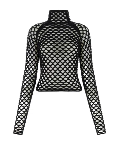 ALAÏA ALAÏA KNITTED TURTLENECK CAGE PULLOVER