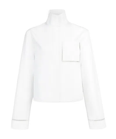Alaïa High Neck Pocket Detail Top In White