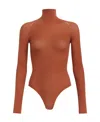 Alaïa High-neck Raglan-sleeve Bodysuit In Brown