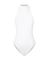 Alaïa Archetypes Stretch-crepe Mock-neck Bodysuit In White
