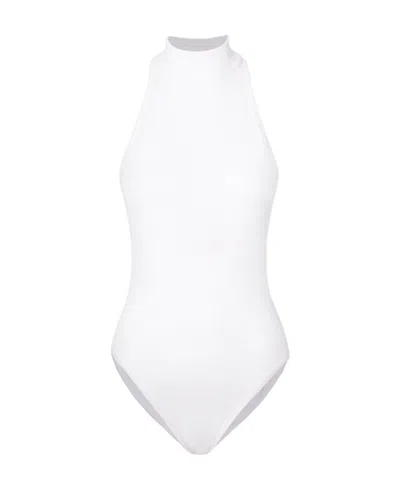 Alaïa High-neck Sleeveless Bodysuit In White