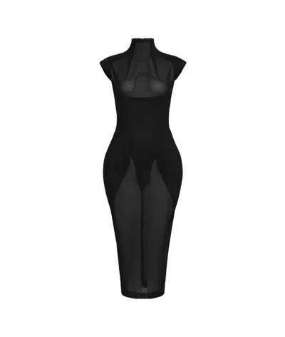 Alaïa High-necked Dress In Black