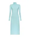 Alaïa High-necked Dress In Blue