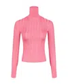 Alaïa Crinoline Turtleneck Sweater In Pink