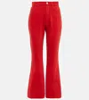 Alaïa High-rise Bootcut Jeans In Red