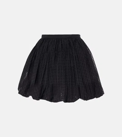 Alaïa High-rise Cotton-blend Miniskirt In Black