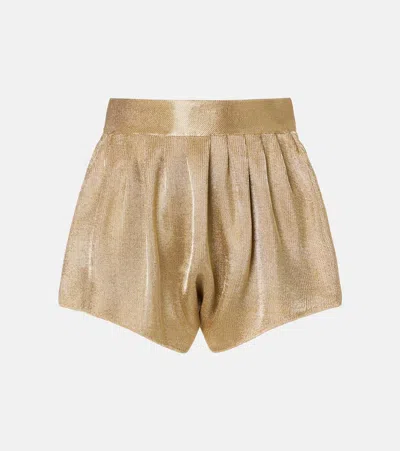 Alaïa High-rise Mesh Shorts In Gold