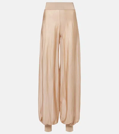 Alaïa High-rise Pants In Beige