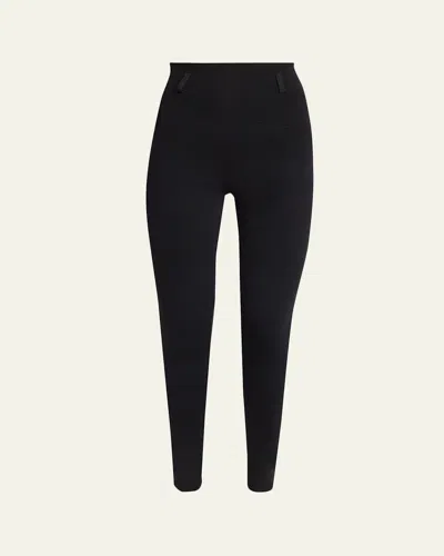 Alaïa High-rise Rib Yoke Leggings In Black