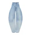 Alaïa Alaia Womens Bleu Clair Balloon-leg High-rise Cotton-blend Jeans In Black