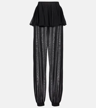 Alaïa High-rise Semi-sheer Pants In Black