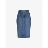 Alaïa Denim Pencil Skirt In Bleu Vintage