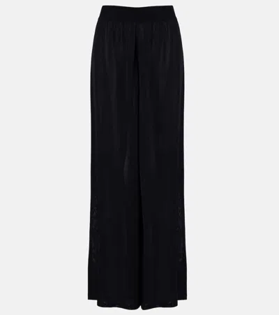 Alaïa High-rise Wide-leg Pants In Black