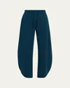 Alaïa High-rise Wide-leg Petal Joggers In Blue