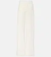 Alaïa High-rise Wool-blend Wide-leg Pants In White