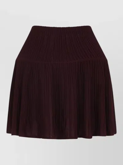Alaïa High Waist A Line Crinoline Skirt In Brown
