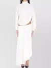 Alaïa High Waist Asymmetric Hem Skirt In Gray