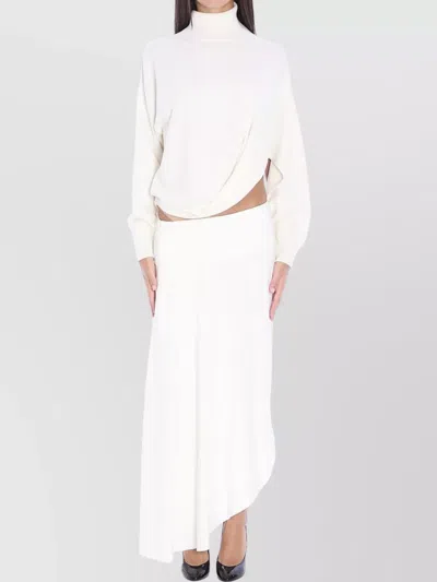Alaïa High Waist Asymmetric Hem Skirt In Gray