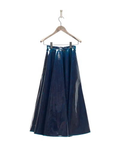 Alaïa High-waist Flared Midi Skirt In Blue