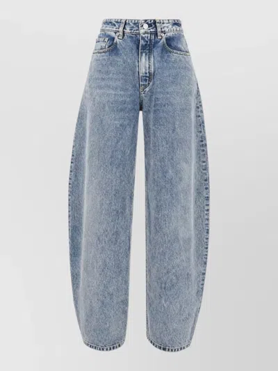 Alaïa High Waist Jeans Relaxed Fit Wide Leg In Blue