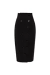 Alaïa Alaia Womens Noir Alaia Buttoned Slim-fit Stretch-wool Midi Skirt
