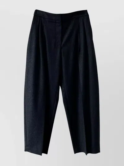 Alaïa High Waist Wide Leg Pleated Trousers In Black