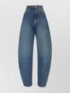 Alaïa High-waisted Denim Trousers Faded Wash