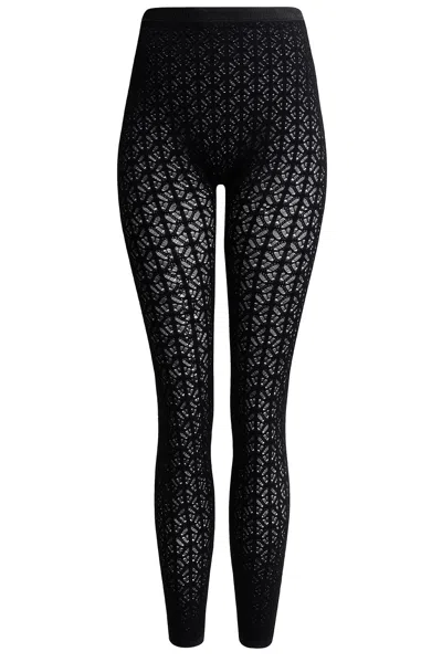 Alaïa High Waisted Lace Legging In Noir Alaia