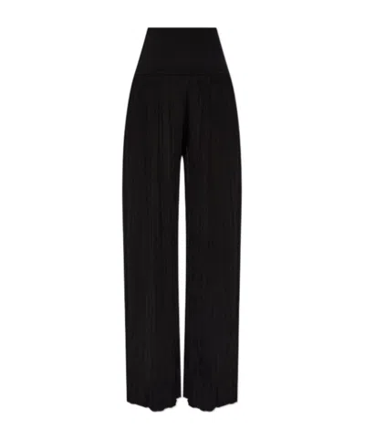 Alaïa High-waisted Pleated Trousers In Black