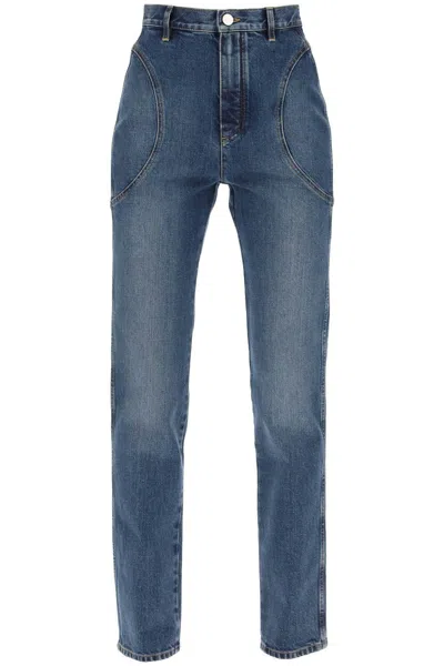 Alaïa High-waisted Slim Fit Jeans In Blue