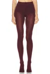 Alaïa High Waisted Tights In Burgundy