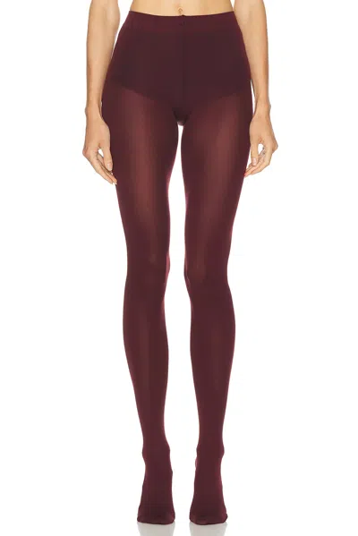 Alaïa High Waisted Tights In Burgundy
