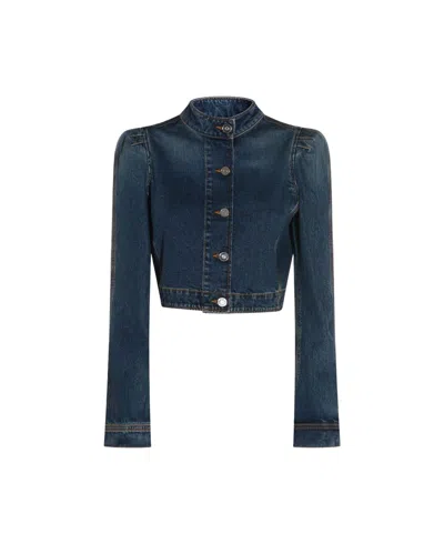 Alaïa Alaia Highneck Jacket In Blue