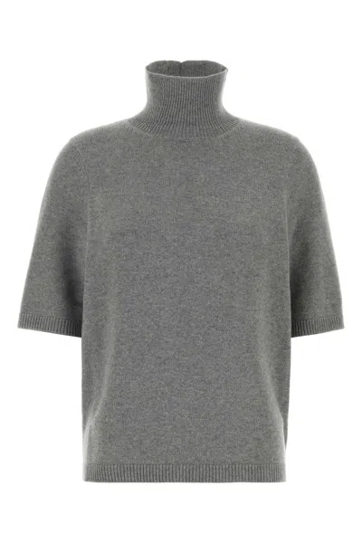 Alaïa Alaia Grey Stretch Cashmere Blend Sweater In Gray