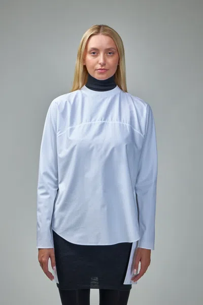 Alaïa Highneck Shirt Poplin In Blue