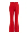 Alaïa High-rise Bootcut Jeans In Red