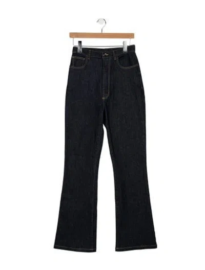 Pre-owned Alaïa High-rise Flared Jeans In Blue