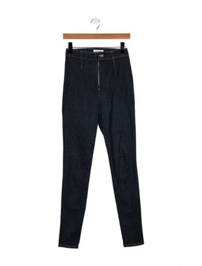 Pre-owned Alaïa High-rise Skinny Leg Jeans In Blue