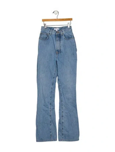 Pre-owned Alaïa High-rise Straight Leg Jeans In Blue